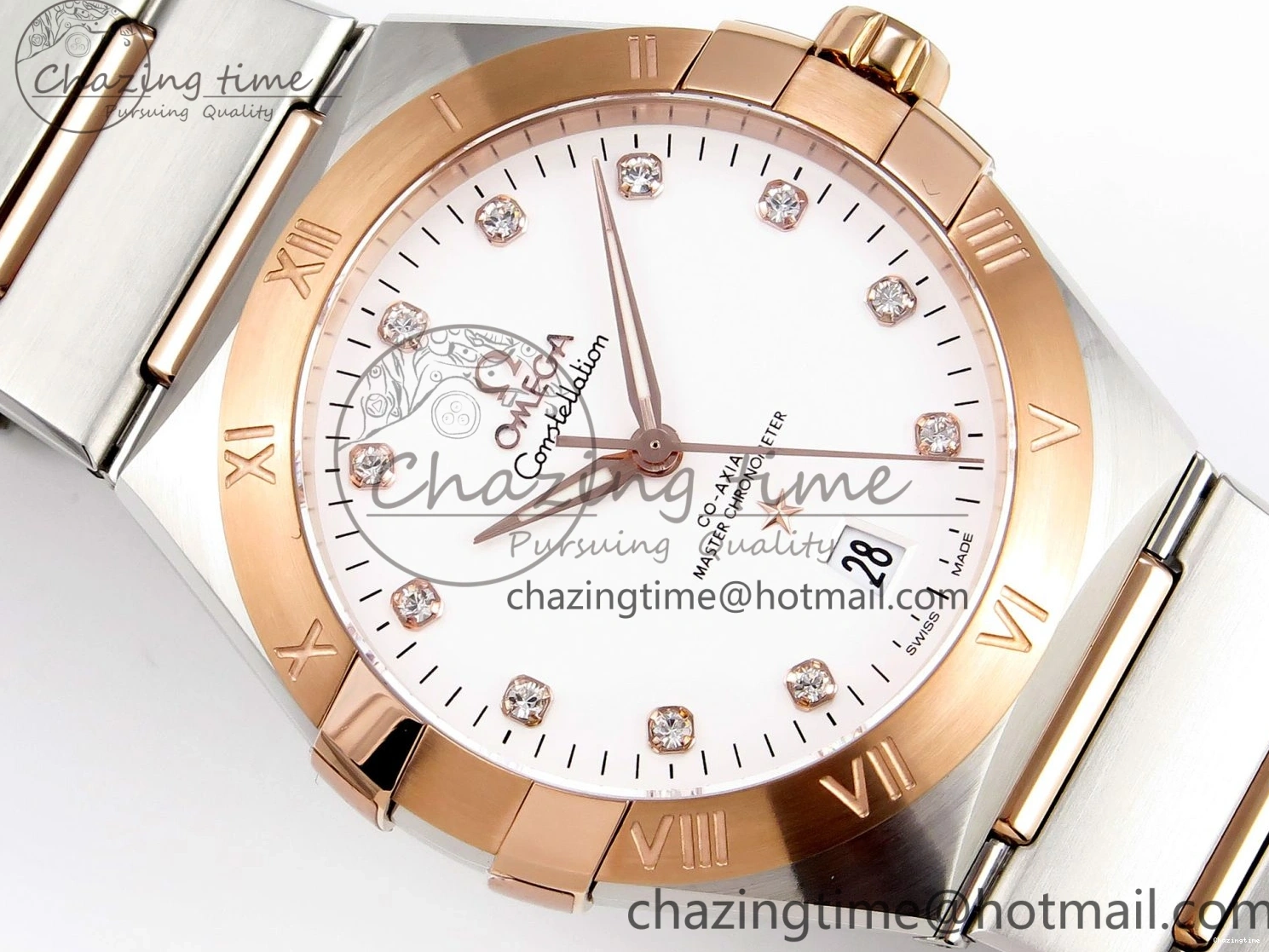 0511 Constellation 39mm SS RG ASWF 1:1 Best Edition White Diamonds Dial on SS RG Bracelet A Minimalist 7772
